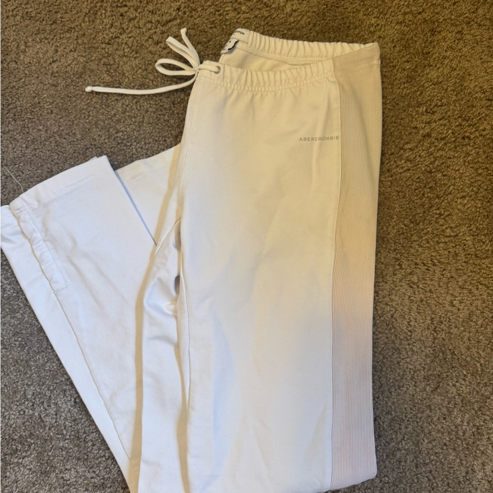 Abercrombie & Fitch White Drawstring Pants